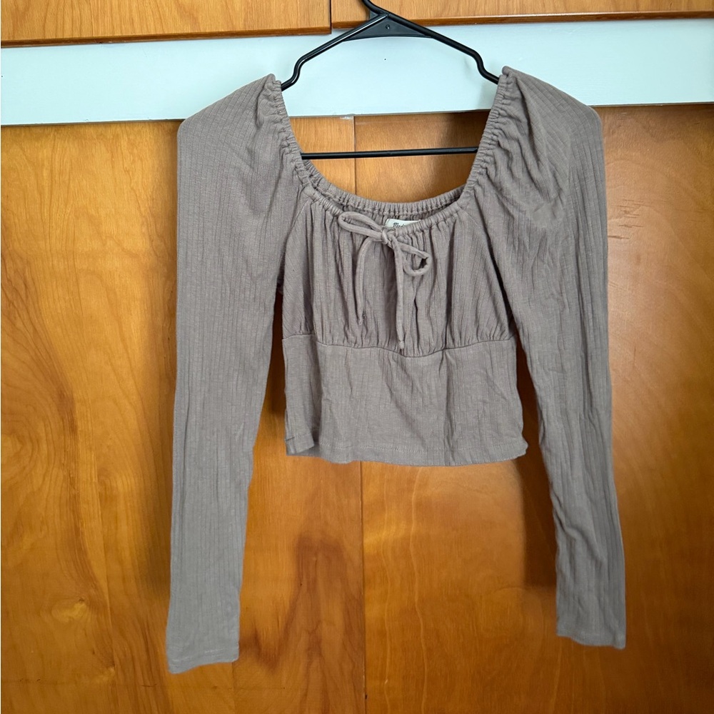 Madewell Long Sleeve Top in Taupe